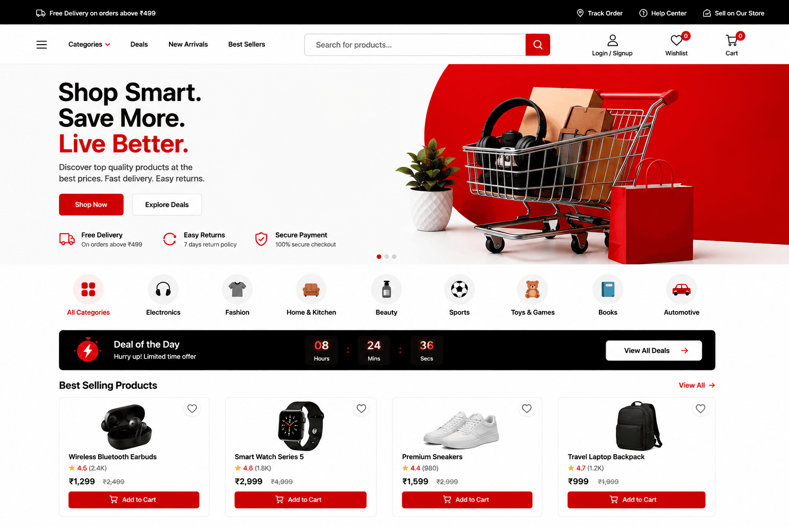 E-Commerce website build — Online Store & Checkout